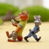 Nick Zootopia Judy Cartoon Rabbit Fox Mini Model Ornament For Landscape Decor
