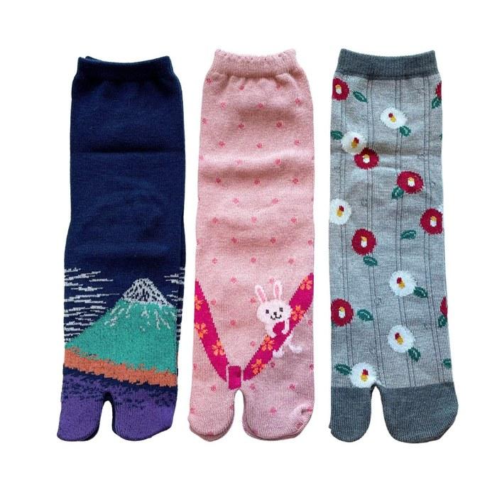 [Mode Select] 3-Pair Set Tabis Socks, Women s Japanese Pattern, 22-25cm, Made in Japan