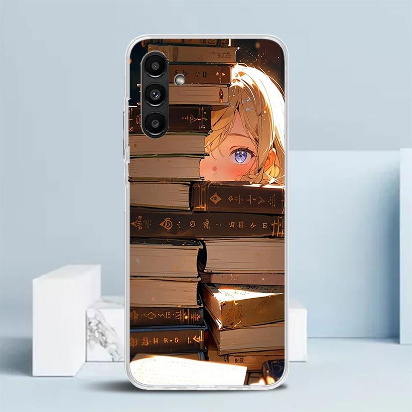 

Read Books illustration Reading Cover for Samsung Galaxy A17 A37 A57 A16 A26 A36 A56 A15 A14 A55 Phone Case A13 A53 A25 A35 A24 Samsung A57