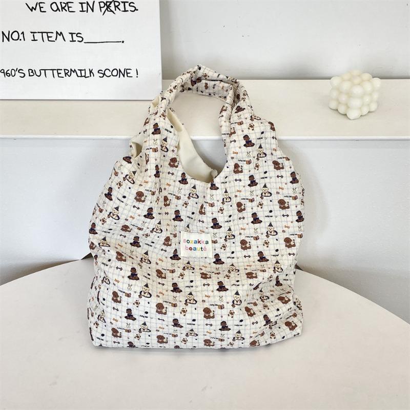 5 Embossed Vest Bag Large Capacity Shoulder Handbag Daily Leisure Student Print Female