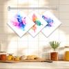 6PCS Cleaning Dishcloths Reusable Kitchen Dish Towels Watercolor Butterfly Pattern Dishcloth Absorbent Lint Free Cloth Washable Duster Rags Tea Towels
