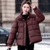 New short cotton-padded women's knitted lapel thickened cotton-padded warm and fashionable black cotton-padded jacket small jacket