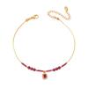 Elegant Titanium Steel Anklet with Natural Stones and 18K Gold Plating - Durable, Colorful, and Fade-Resistant