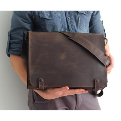 New Brown Leather Laptop Bag, Father's Day Gift, Mens Leather Shoulder Bag, Leather Messenger Bag, Personalized Leather Bag, Laptop Bag