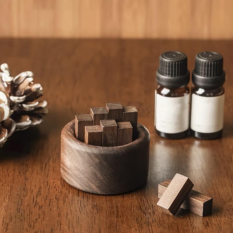 1PC Wooden Essential Oil Diffuser Aromatherapy Sticks Decor Walnut Wood Fragrance Expander for Home Bathroom Car Ornament
