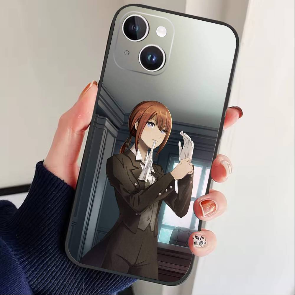 STEINS GATE D-Rintaro O-Okabe Phone Case For iPhone 17 16 15 14 13 12 Max Plus Silicone Black Cover