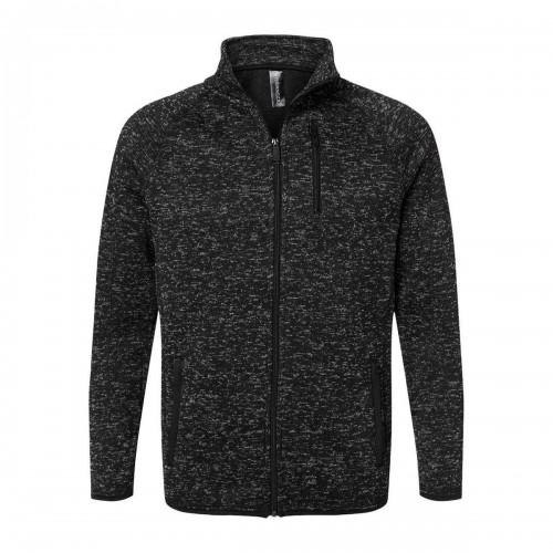 Burnside Mens Knitted Full Zip Sweat Jacket