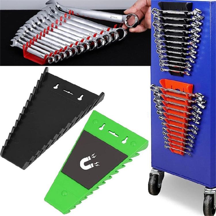2 Stück 12 Steckplatz Magnetische Schraubenschlüssel-Organizer Multifunktionale Werkzeugaufbewahrung Kunststoffhalter Rack für Werkzeugkasten Schublade Truhe