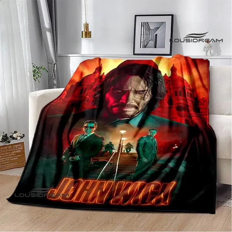 Film John Wick bedruckte Decke Picknickdecke Warme Decke Weich und bequem Heimreise Decke Bettwäsche Geburtstagsgeschenk