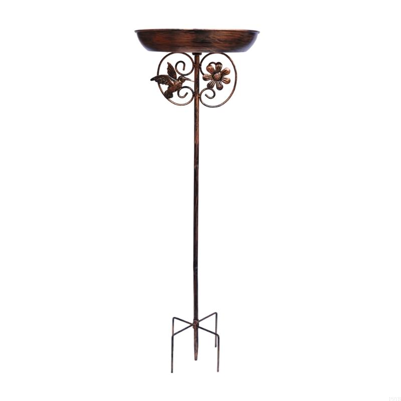 Weather Resistant Recycle Friendly Iron Bird Bath And Feeder Garden Stake For Climbing Plant Outdoor Lawn Decoration P9YB