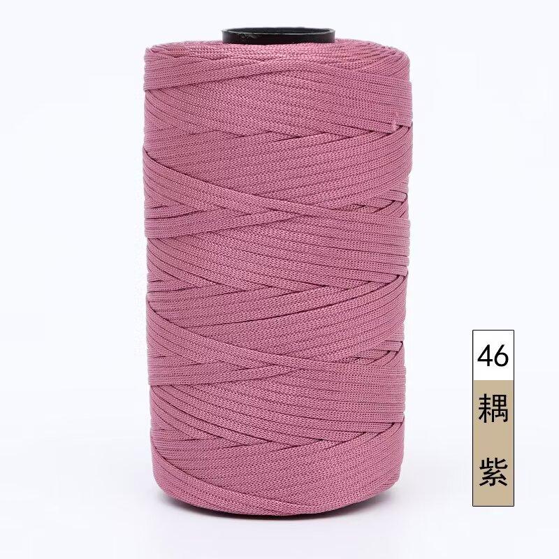 Mercerized Cotton And Linen Flat Belt Thread Light Body Ice Silk Thread Hand Crocheted Diy Hook Bag Hat Seat Cushion Hollow Thread