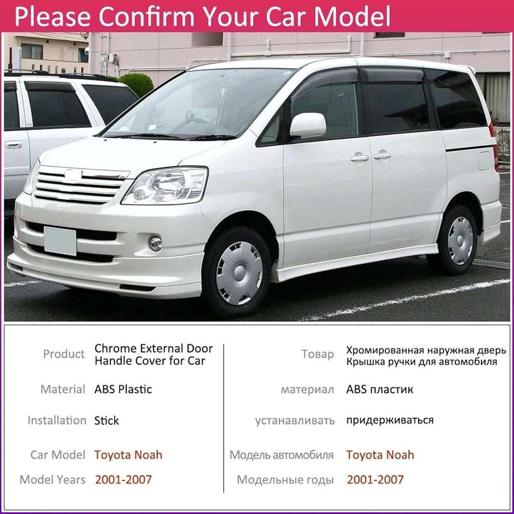 Car Exterior Door Handle Cover for Toyota Noah Voxy R60 2001~2007 Chrome Exterior Door Handle Cover Car Accessories Stickers Trim Set