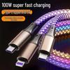 RGB Farbverlauf Multi-Geräte Schnellladekabel mit leuchtendem Atemlicht für Huawei & Apple