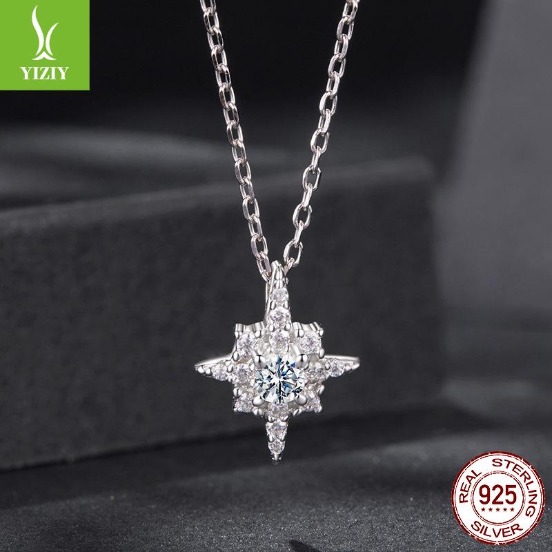 D Color Shining Moissanite Mango Necklace Cross-Border Personalized Versatile S925 Sterling Silver Star Necklace