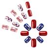 24 Pcs 4th of July False Nail Independence Day Artificial Nail Flag Day Full Cover Stick on Nail Square Press On Nail