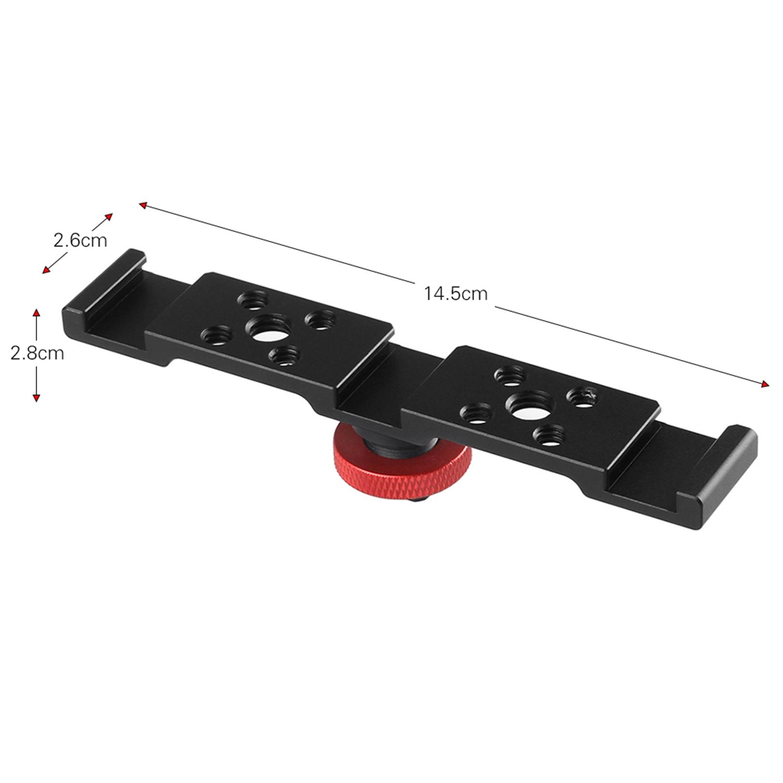 

Aluminum Triple Cold Shoe Mount Plate Bracket for Camera Microphone LED Light Mounting чёрный