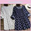 Women Plus Size Printed Dot Tshirt Dress Ladies Casual Baggy Tunic Tops Blouse