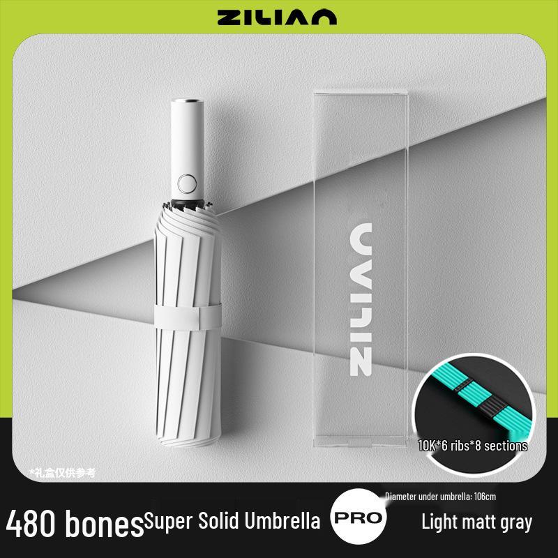 480-Bone Windproof Storm Umbrella: Large, Reinforced Folding Umbrella for Men & Women, Dual-use for Sun and Rain