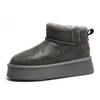 [Waterproof cowhide wool] Snow boots women's wool new thickened real wool winter cotton boots warm short tube oblique