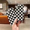 Classic Monochrome Black White Geometric Checkered Square Art Film Aesthetic Protective Shockproof Bumper Phone Case For iPhone 14 15 16 Pro Max Plus