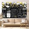 50th Birthday Black Gold Party Decoration Back In 1976 Backdrop Large Banner Birthday Party Poster Supplies Vintage 1976 Photography Background for