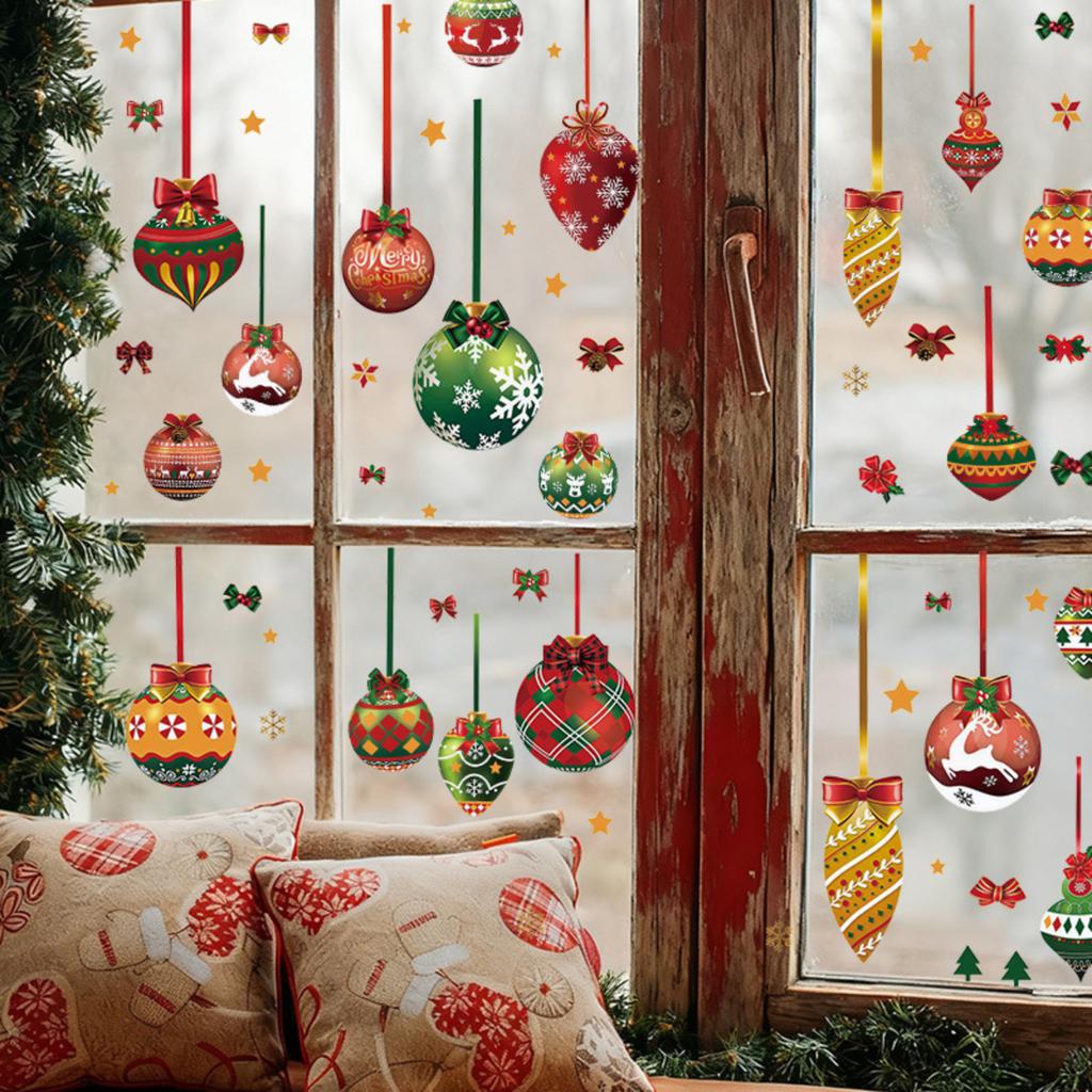 Christmas Static Cling Stickers for - Festive Holiday Party Decorations for Living Room Bedroom