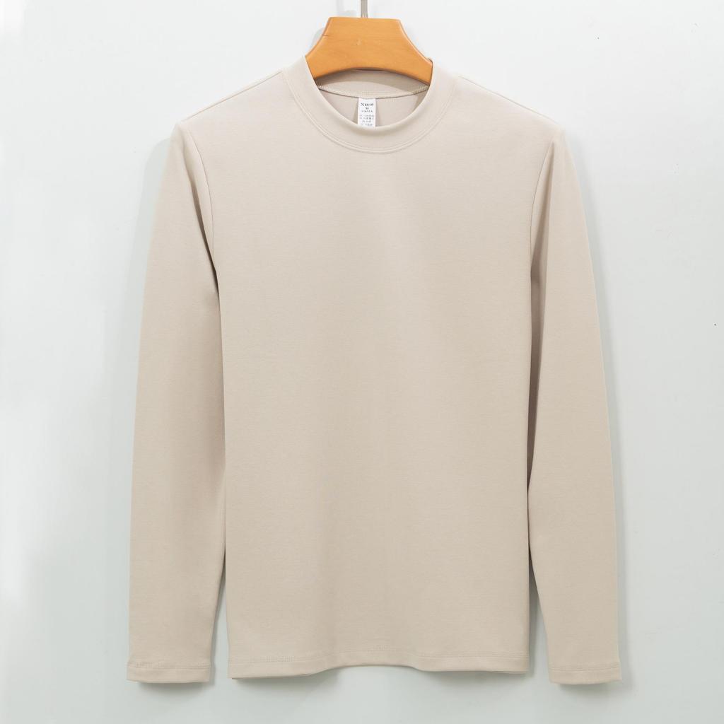 Premium Men's White Long Sleeve Moisture-Wicking Antibacterial Heating T-Shirt