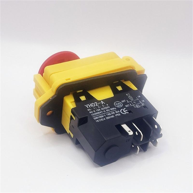 Waterproof Momentary Button with Cover Electromagnetic Switches 4/5 Pin Push Button Simple Installation for Indstrial