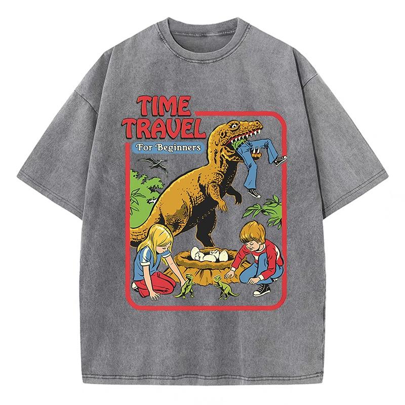 Dinosaurierbaby-Diebstahl Gefangen Angespült Retro T-Shirts Baumwolle Lässig Kurzarm Mode Atmungsaktiv Locker Übergröße T-Shirt
