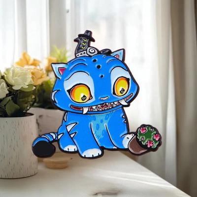 Šťastný modrý tiger smaltovaný odznak Fantasy lovecký tím Odznaky Doplnky na batoh pre ženy Muži Tašky Odznak Klopový Šperk Darček