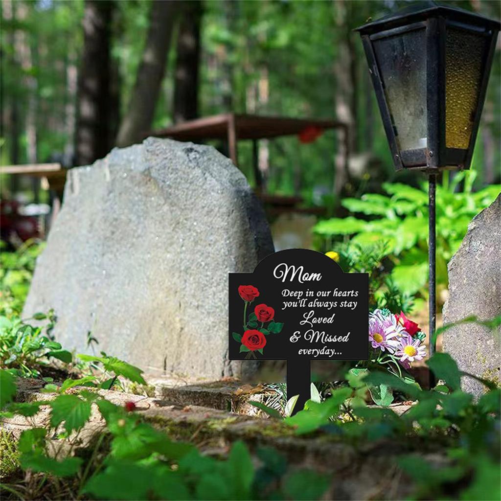 Memorial Metal Grave Markers Cemetery Garden Stake Memorial Plaque Garden Grave Decoration For Cemetery Outdoors Yard Garden