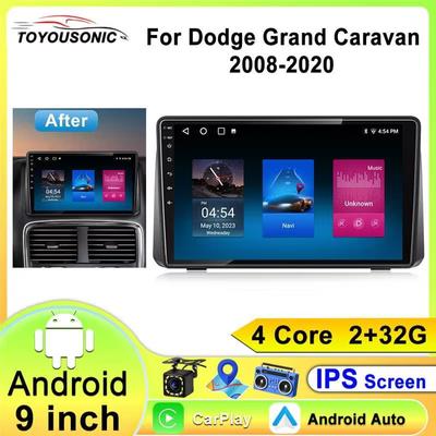 Autoradio Android Pour Chrysler Grand Voyager 5 2011 - 2015 Pour Dodge Grand Caravan 2008-2020 Lecteur Multimédia GPS