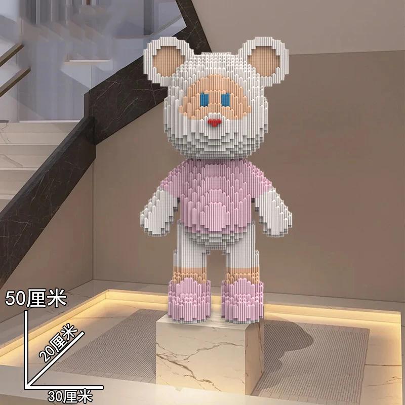 Colorful Animal Bear Mini Brick Kawaii Art Bear Panda Ornament Building Block DIY Assembly Toys for Home Decoration