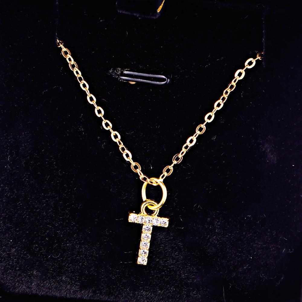 Kpop Shining A-Z Letter Pendant Charm Necklace 26 Initial Alphabet Name Golden Clavicle Chain Party Valentine's Day Jewelry Gift