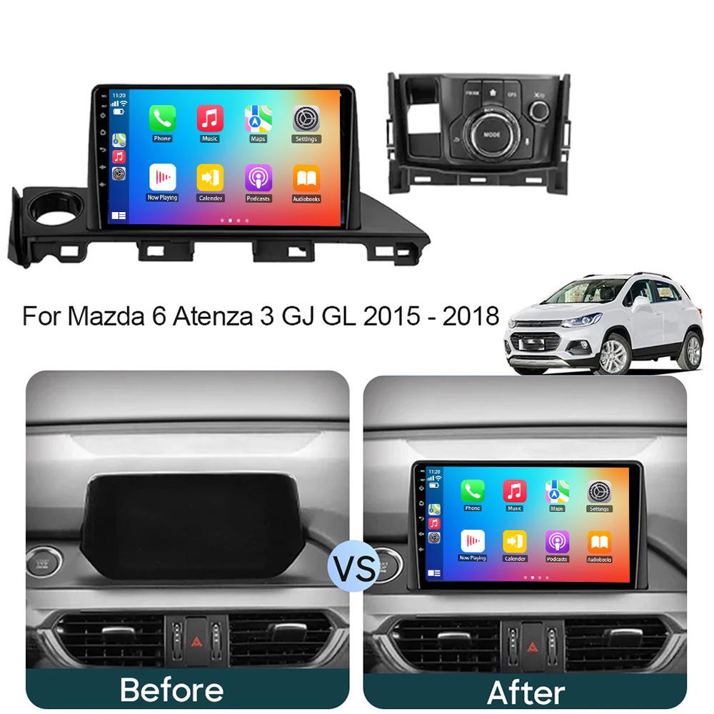 Carplay Android 13 QLED Screen Car Radio GPS For Mazda 6 Atenza 3 GJ GL 2015 - 2018 Auto Radio Navigation Multimedia Player