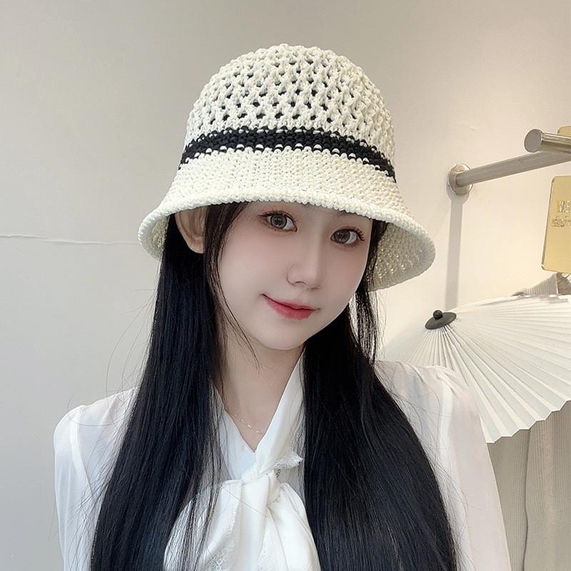 Summer Breathable Straw Hat With Wide Brim And Mesh Design For Beach And Sun Protection