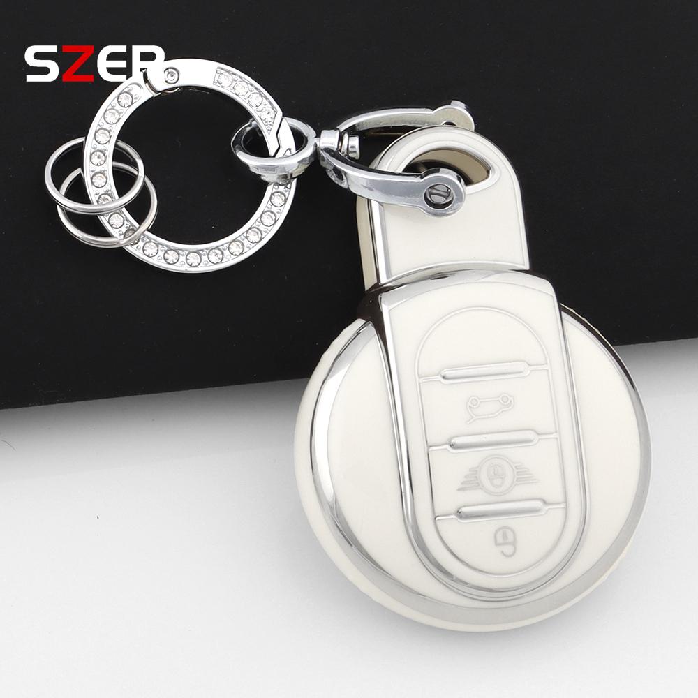 Pink Tpu Car Key Case Cover Protection Shell For Bmw Mini Coopers One Jcw F56 F55 F54 F57 F60 R55 R56 R57 R58 R59 R60 S Roadster