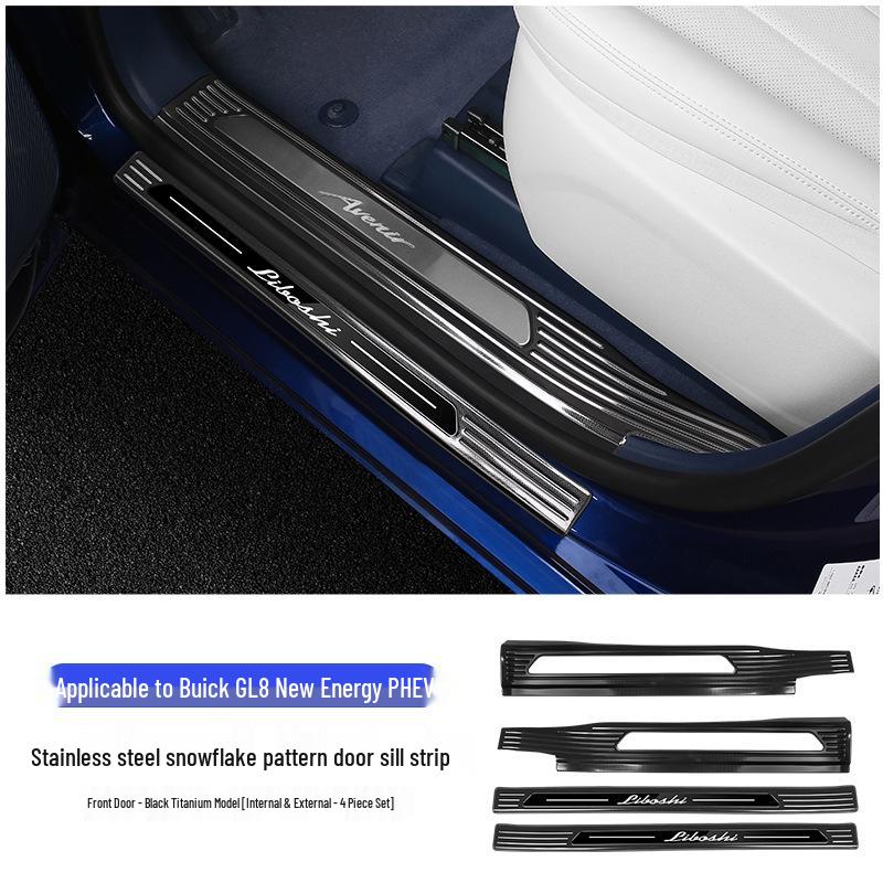 24 Buick GL8 PHEV Stainless Steel Door Sill Scuff Plates Interior Upgrade