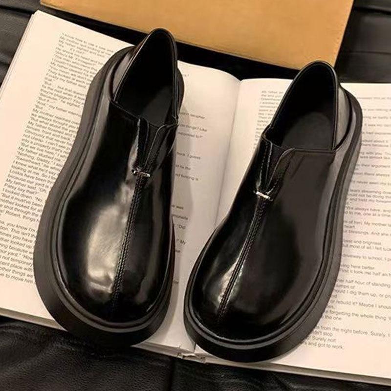 

Versatile retro one-pedal loafers women s leather Birkenstocks spring 2025 new muffin platform small leather shoes 35