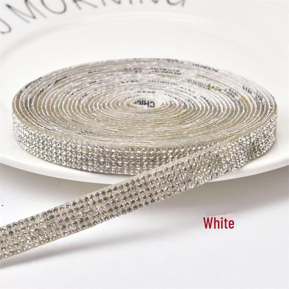 

Самоклеящиеся полоски со стразами для самостоятельного изготовления одежды, обуви и головных уборов - Декоративные алмазные наклейки. 2 rows 0.4cm