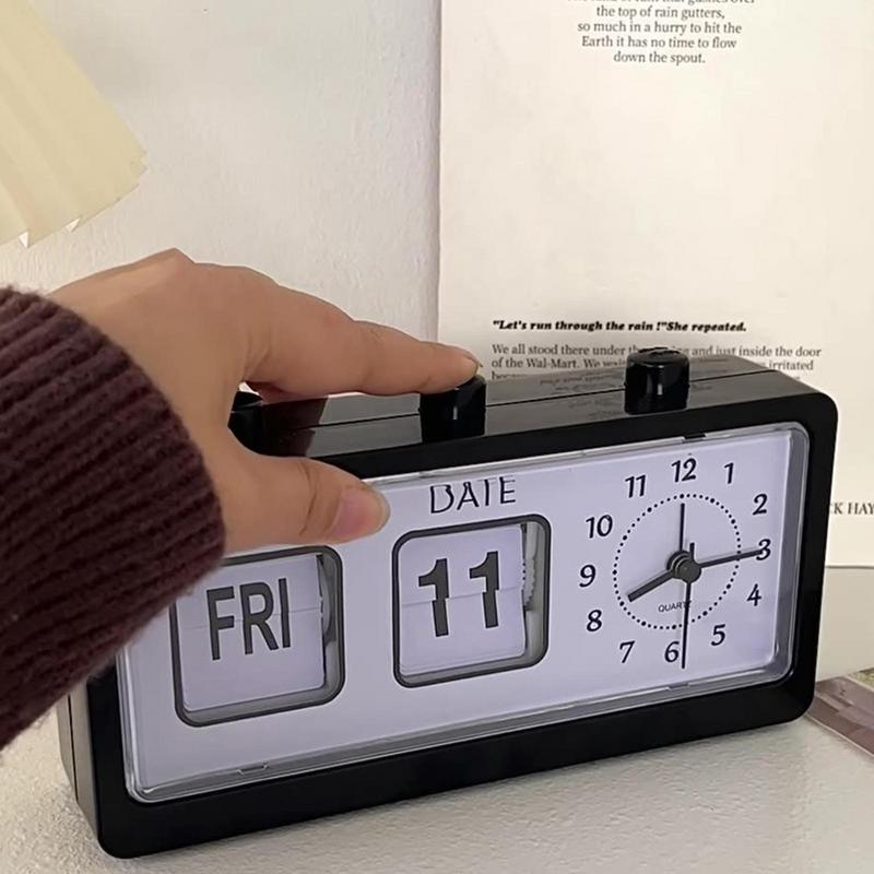 Neue Kreative Schlafzimmer Wecker Lustiger Flip Mechanischer Wecker Desktop Digitale Kalenderuhren Retro Schreibtischuhren Heimdeko
