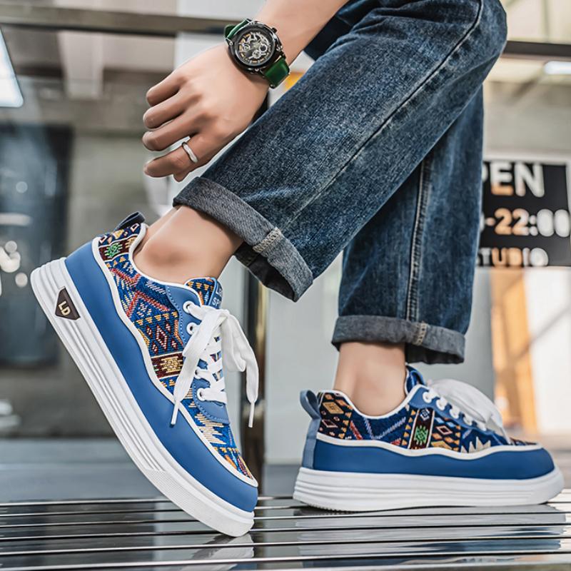 Men's Fashion Casual Low Top Skateboarding Shoes Boys Comfortable Sneakers Male Students Trending Soft Sole Classic Breathable Gym Non-slip