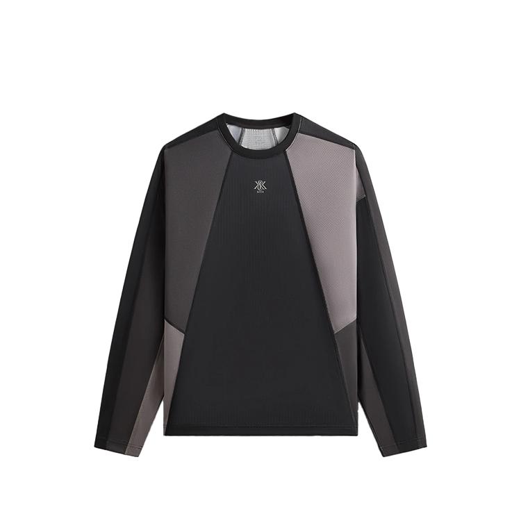 Kith X K-Tech Panelled Otto Logo Moisture-Wicking Reflective Spliced Long Sleeve T-Shirt Men Tops Black KHM032979-001