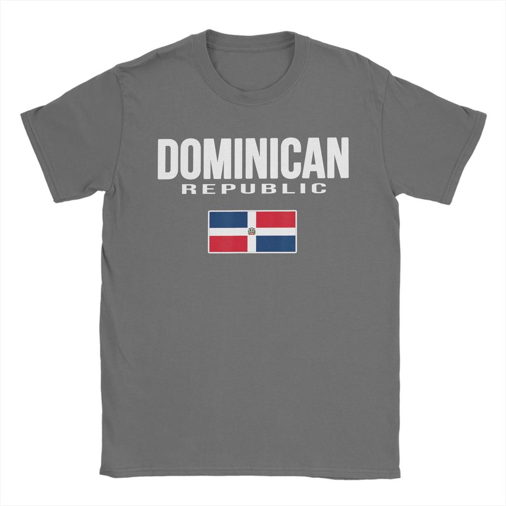 Vintage T-shirt Sommar DR Dominikanska Republikens Flagga República Dominicana Souvenir T-shirts för Unisex Större Storlekar Kortärmade T-shirts