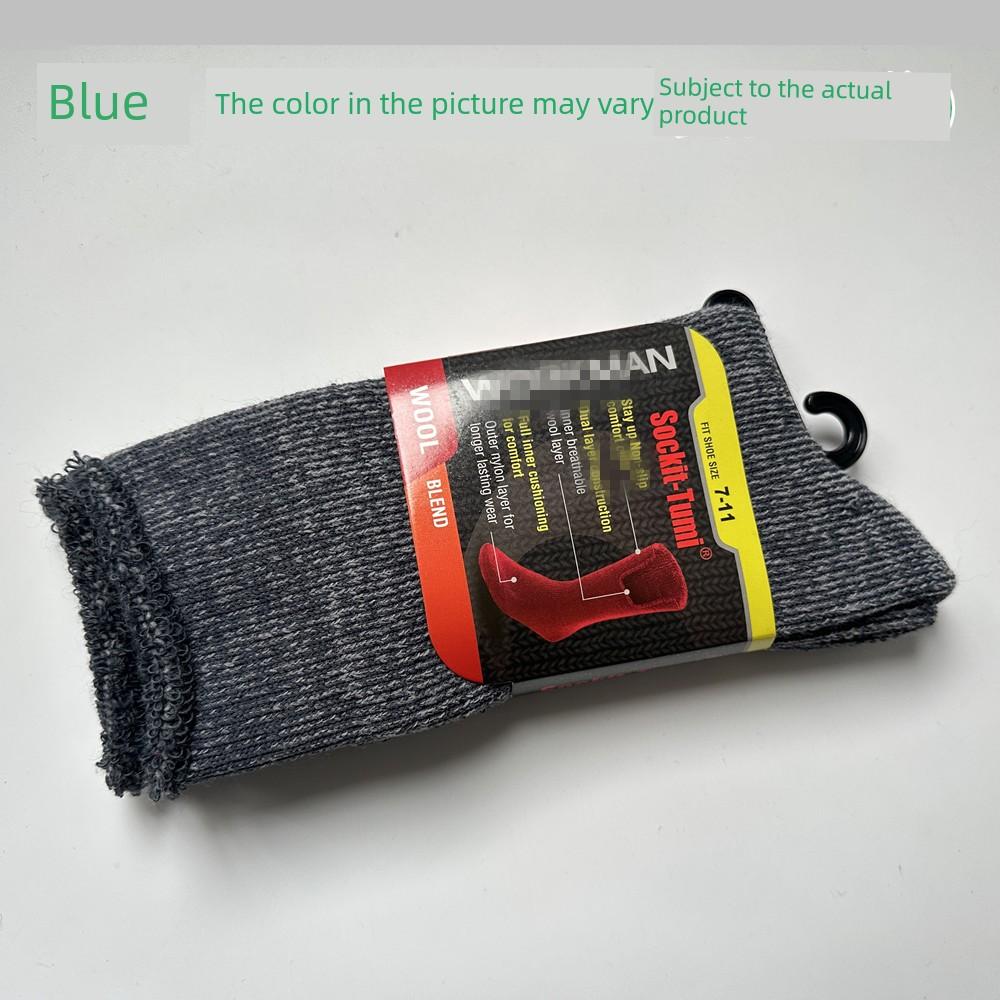 80% Mernu Wool Fall and Winter Heattech Men's and Women's Long Tube Extra Thick Fluffy Loop Sweat Socks Outdoor Snow Cold Socks