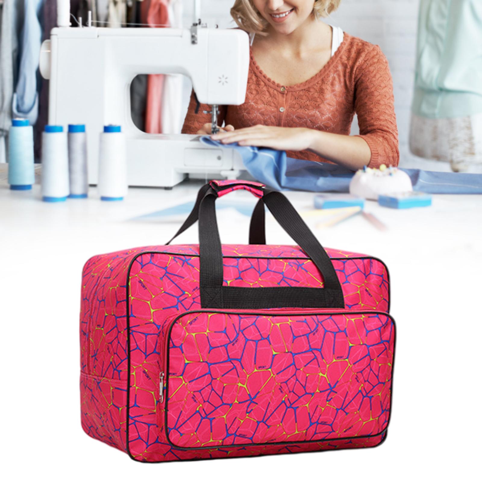 

Multi-Functional Sewing Machine Carrying Case Home Nylon Travel Handbag ,Sew Accessories Large Capacity Pocket рожевий червоний колір