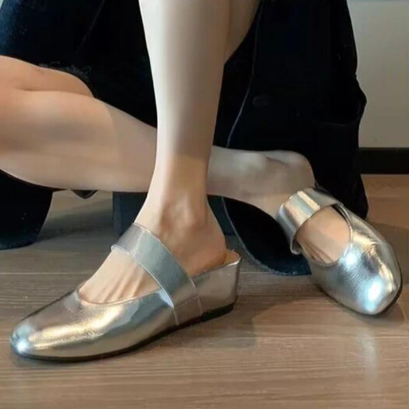 Módní dámské boty 2024 Módní slingbacky Dámské pantofle Podzimní uzavřená špička Mělké Jednobarevné Společenské Casual Nízké podpatky Kancelářské dámské boty