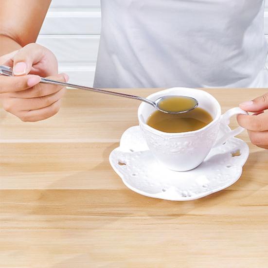 2Pcs Dessert Grade Spoons Food Rust-proof Stainless Steel Milk Coffee Dessert Honey Soup