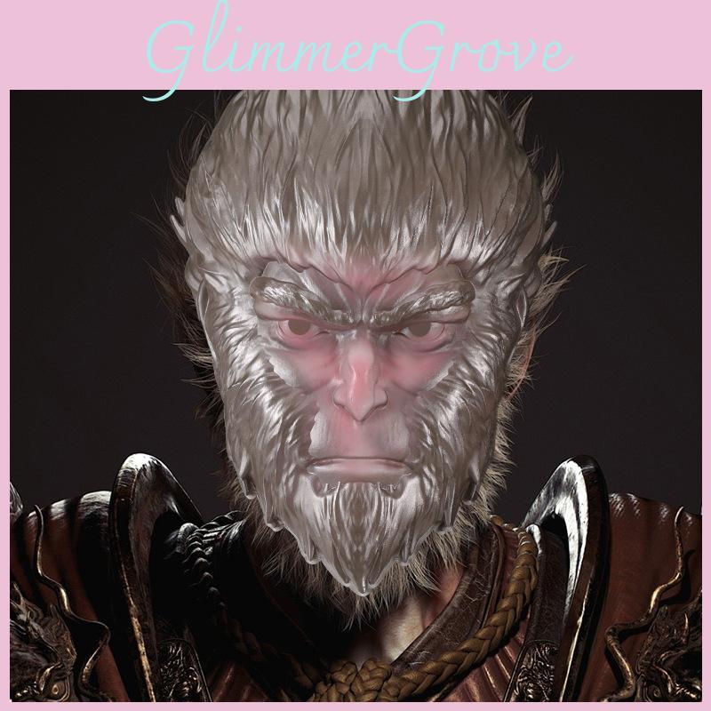 Black Myth Wukong Mask Hilarious Monkey Headpiece For Halloween And Cosplay Fun