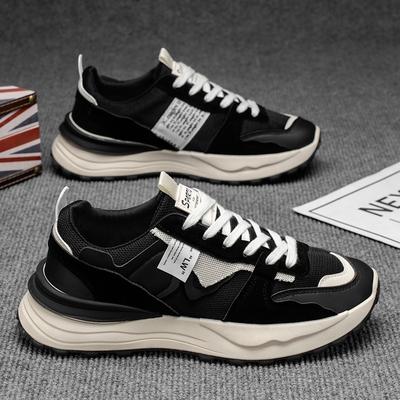 New Men's Shoes Men's Breathable Sports and Leisure Versatile Platform Waffle Dad Trendy Shoes Single Shoes